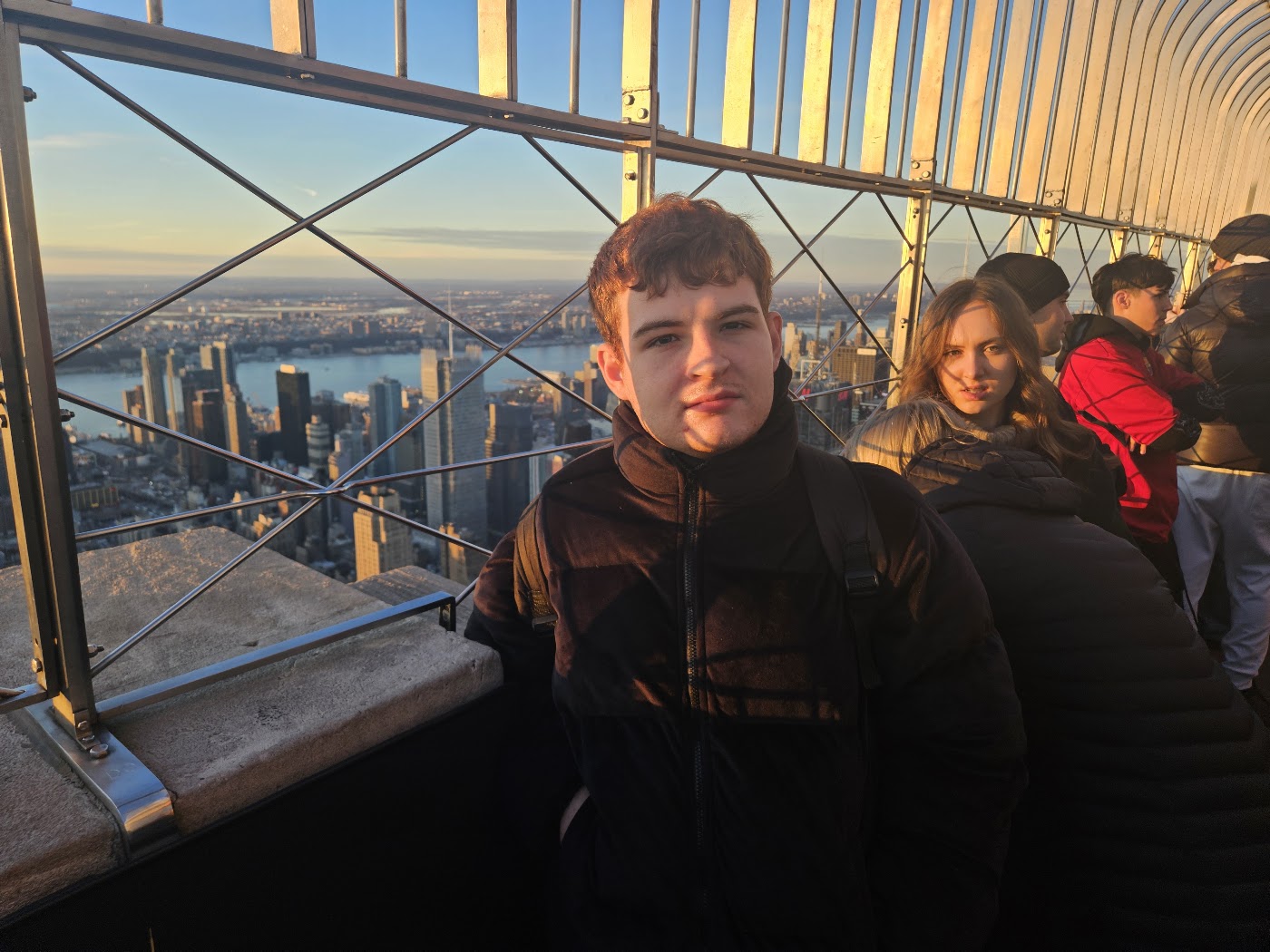 Above the city at an observation deck
