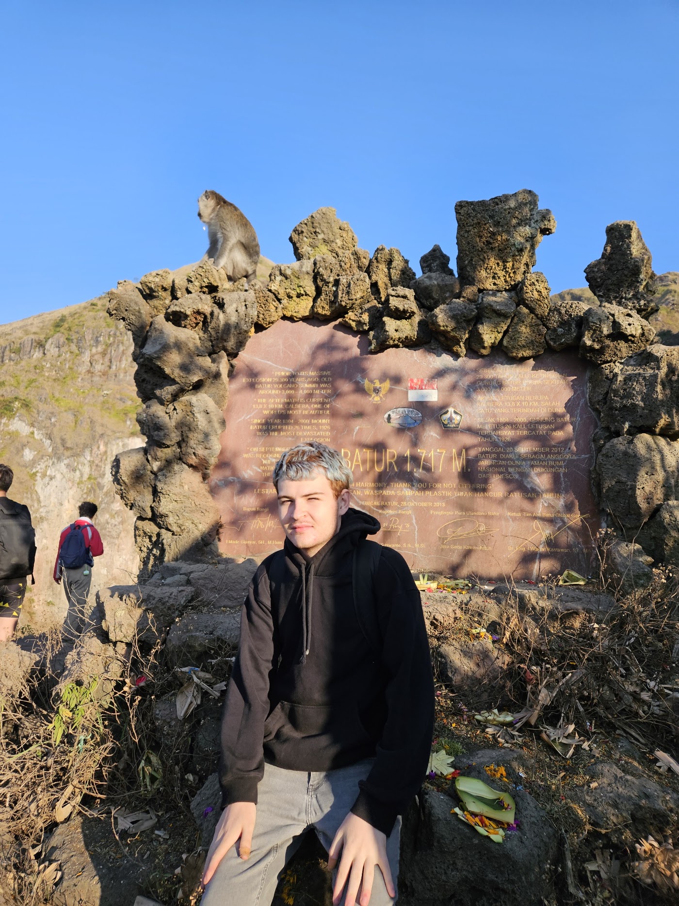 Among sunlit rock formations