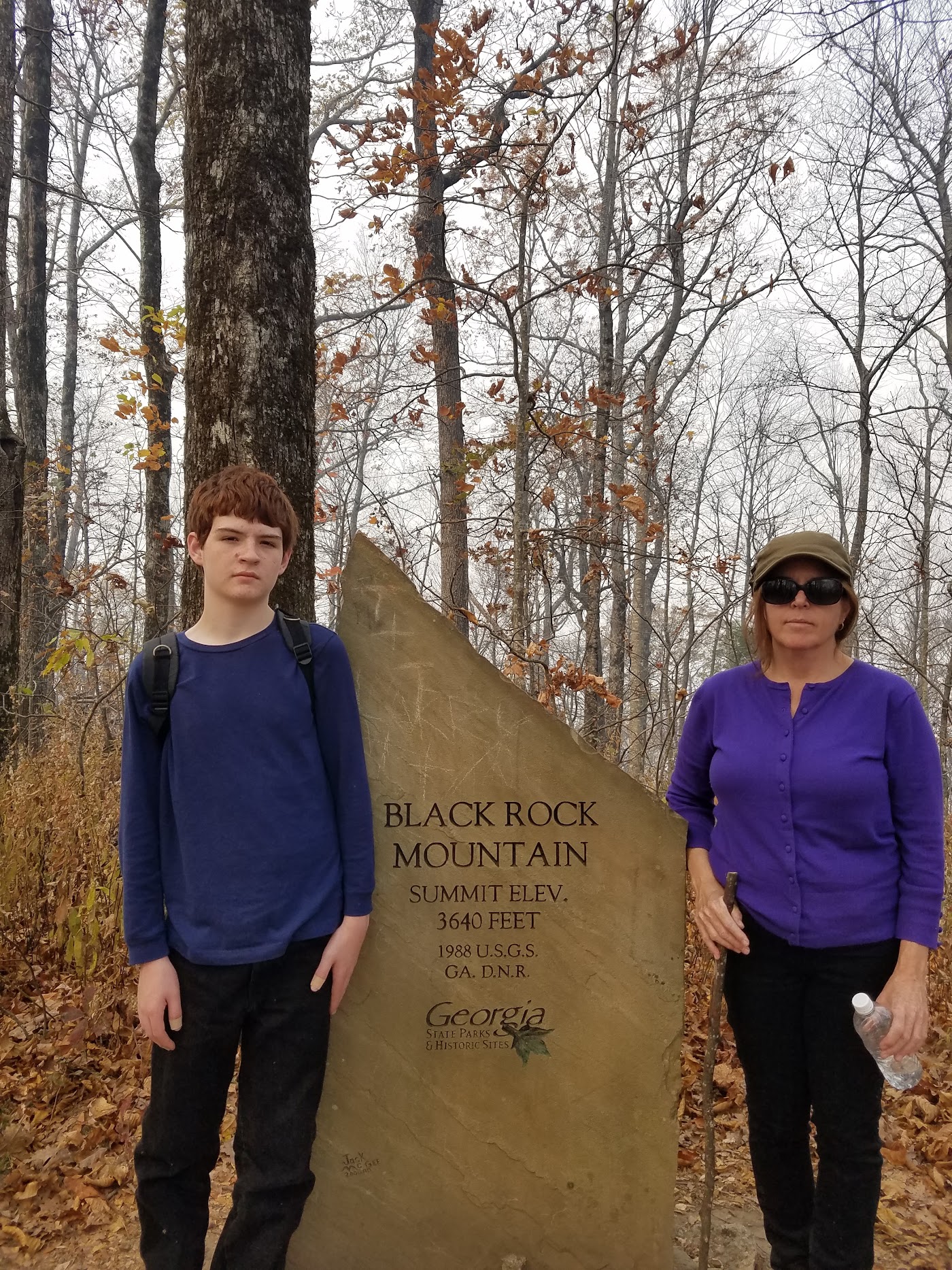 At the Black Rock Mountain summit with a fellow hiker
